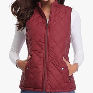 Cranberry red puffer vest NWT